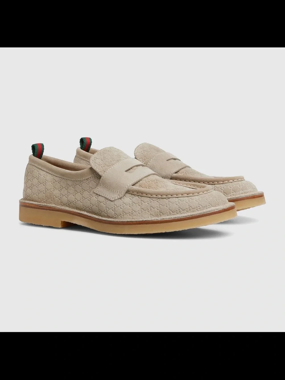 Gucci Web GG Suede Loafers